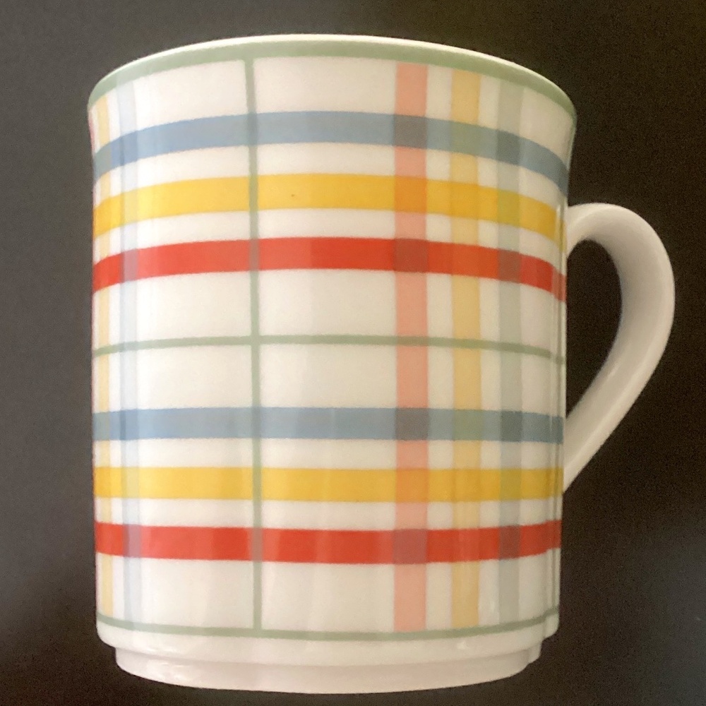 Coffee Mug Cup Villeroy Boch Switch CARU Porcelain No Lead FABULOUS PLAID NEW